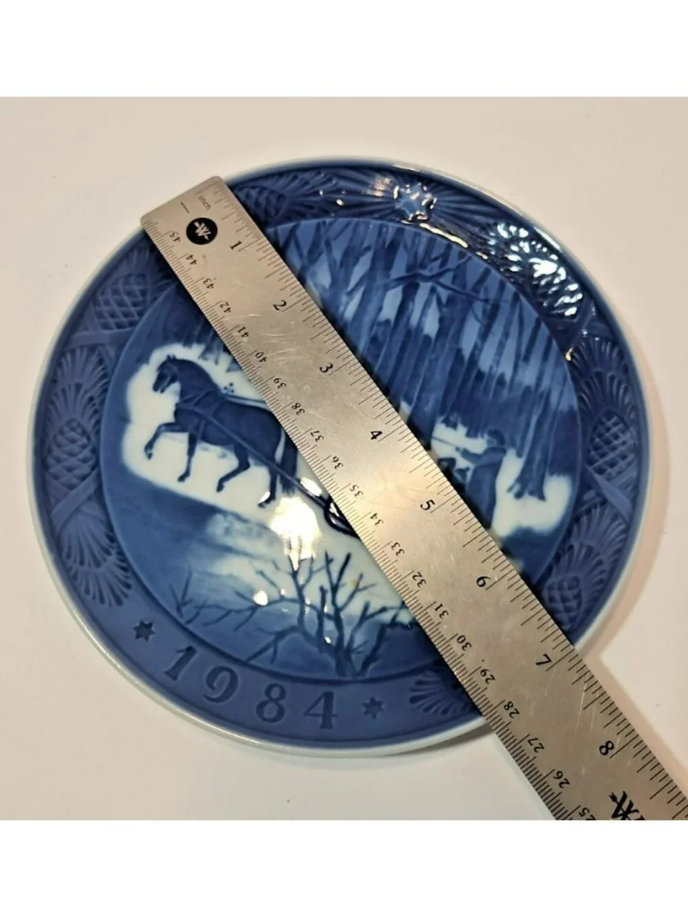 Vtg 1984 Royal Copenhagen Jingle Bells Collector Plate Denmark Blue White